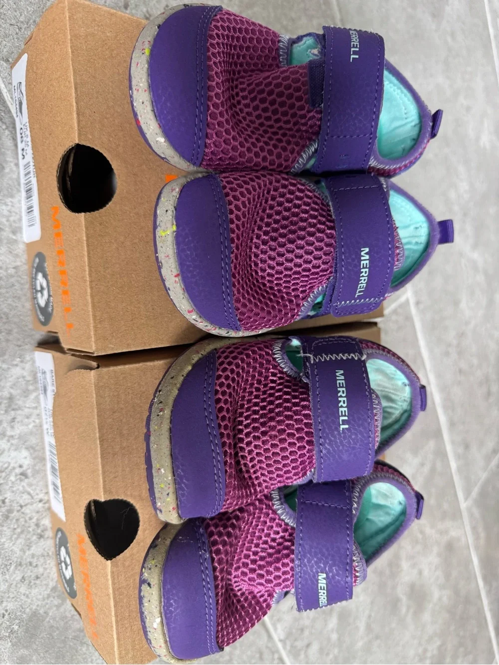 Merrell Kids Purple and Teal Bare Steps H2O Water Shoes